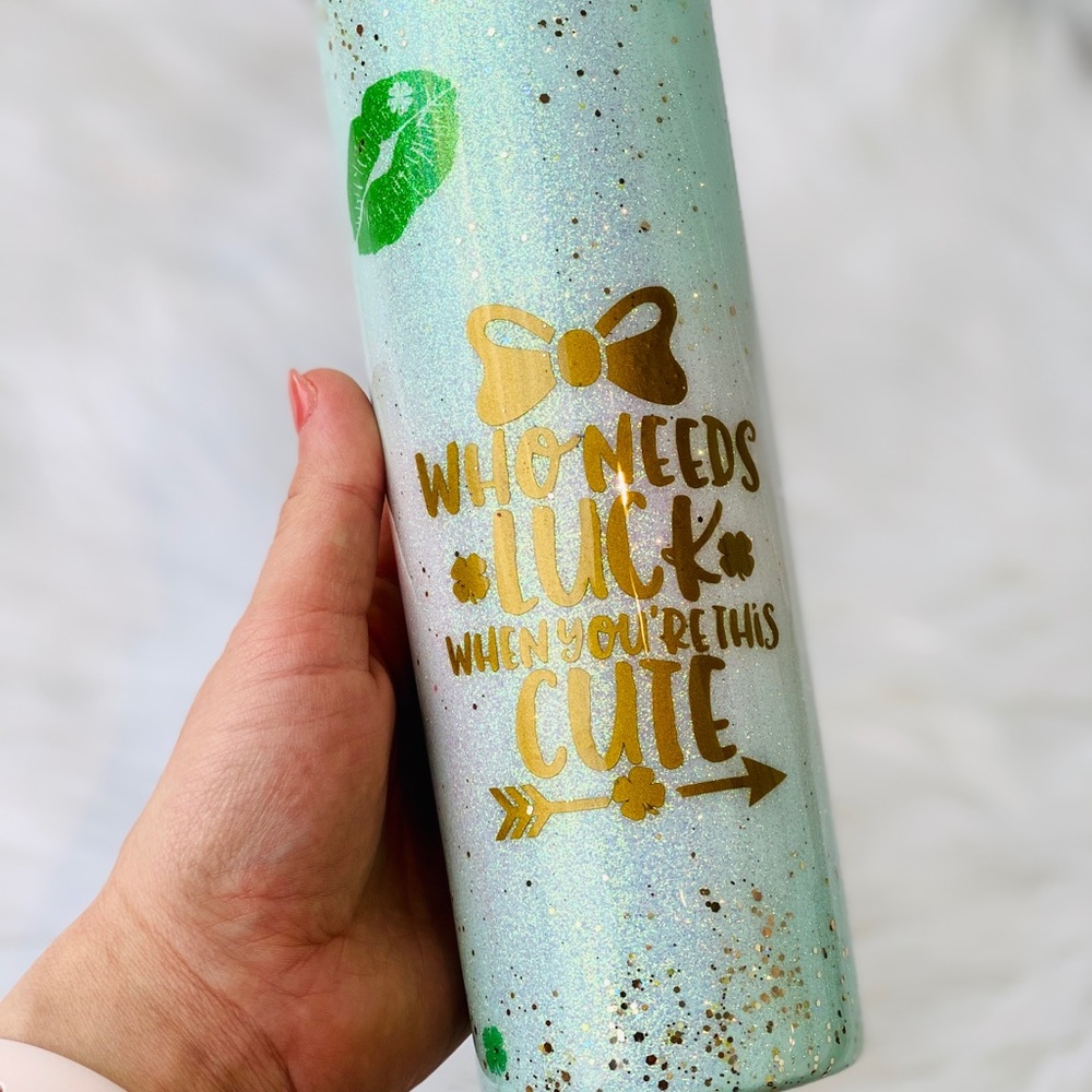 20 oz glitter tumbler